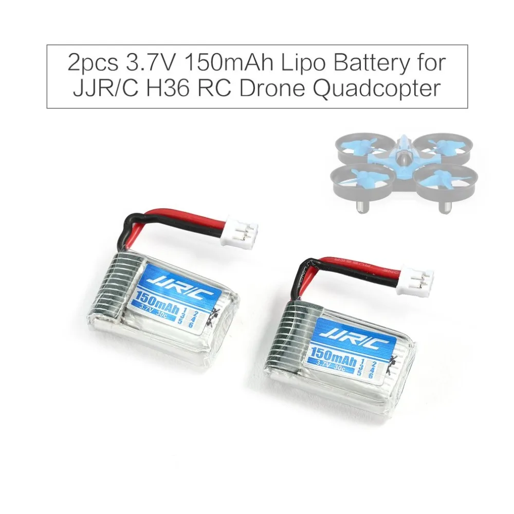 2 шт. Оригинальный 3,7 В 150 мАч 30C Lipo Батарея для мини JJR/C H36 Drone RC Quadcopter Дрон Батарея аксессуары 2 шт. Оригинальный 3,7 В 150 мАч 30C Lipo Батарея для мини JJR/C H36 Drone RC Quadcopter Дрон Батарея аксессуары