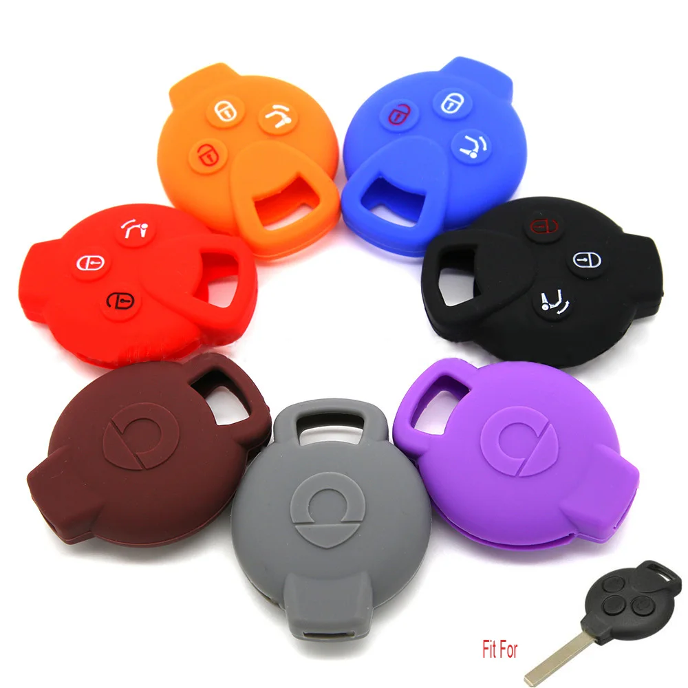 Key Case For Car Silicone 3 Button Car Key Cover For Mercedes Benz Smart Fortwo Forfour City Coupe Roadster Key Case For Car Silicone 3 Button Car Key Cover For Mercedes Benz Smart Fortwo Forfour City Coupe Roadster