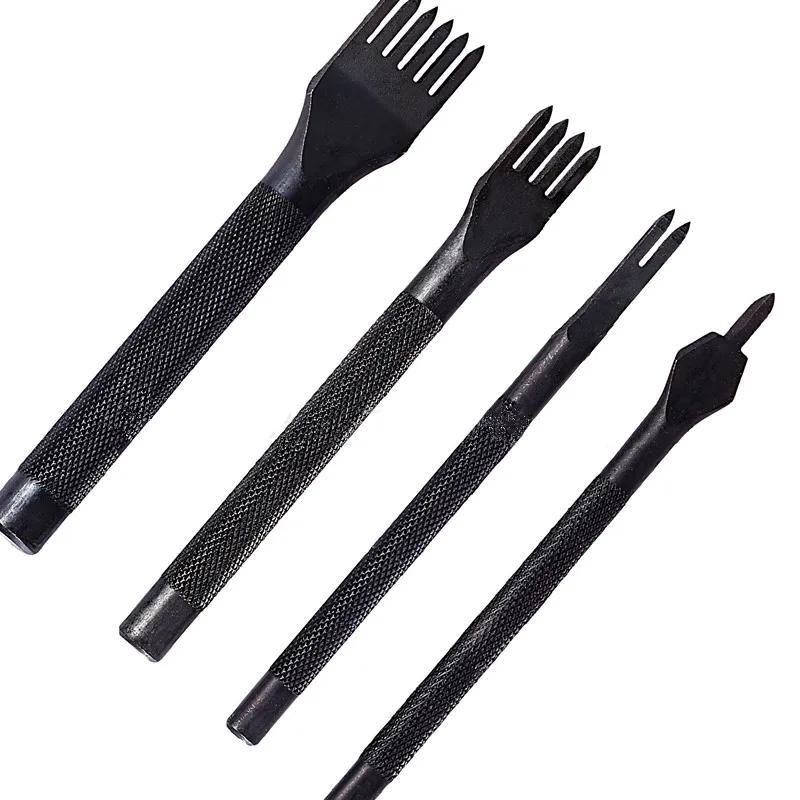 

1 set Prong Metal Diamond Lacing Stitching Chisel DIY 4mm Leather Hole Punch Leather Craft Tool Kits PGG05