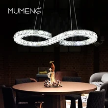 MUMENG, Современная хромированная люстра, кристаллы, бриллиантовое кольцо, 24 Вт, светодиодный светильник из нержавеющей стали, подвесной светильник, приспособления, регулируемые, Cristal