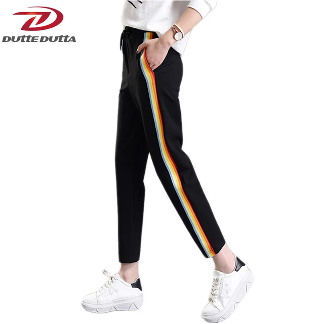 DutteDutta Plus Xize Women Casual Sweatpants Rainbow