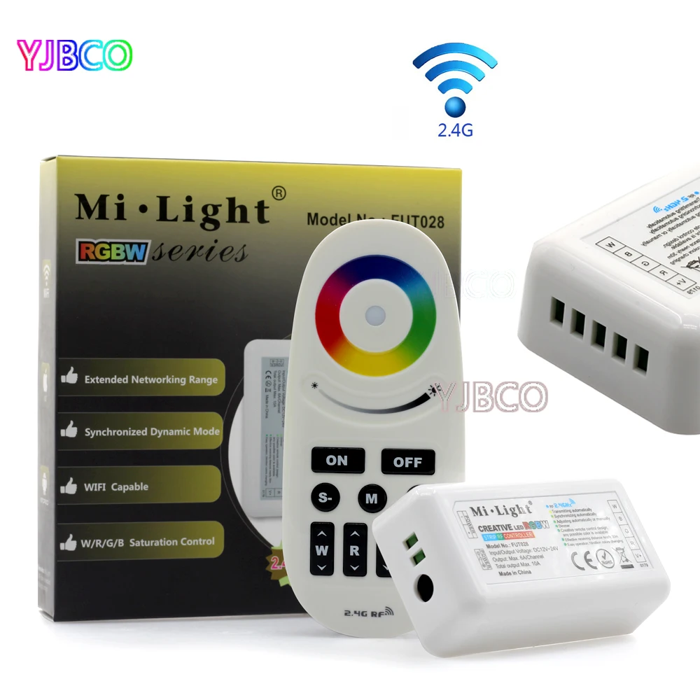 

New FUT028 Mi.Light 2.4G RF LED RGBW controller for RGBW LED Strip,. DC12-24V singal transmission and group synchronization