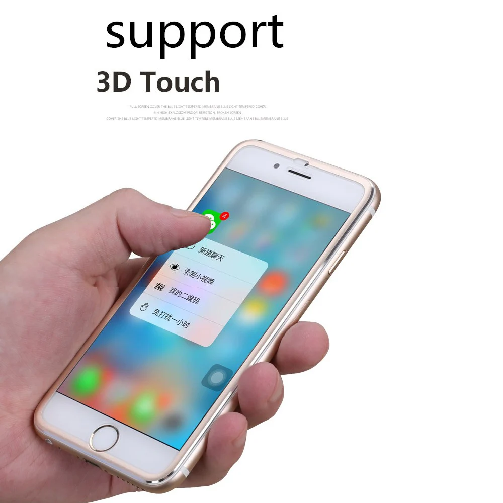 100 шт./лот для iPhone 6 6S 6 Plus 7 7 плюс закаленное Стекло 3D край Полный Экран протектор Алюминий сплав 9 H для iPhone 5 5S 8 Plus x