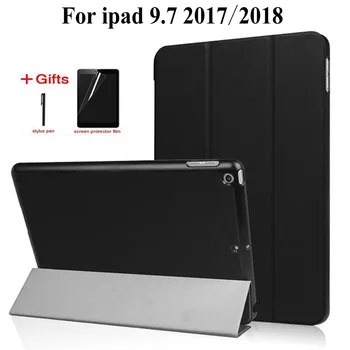 

Ultral Slim PU Leather Case For Apple New iPad 9.7 2017 2018 smart Cover model A1822 A1823 A1893 A1954 +Film+Pen