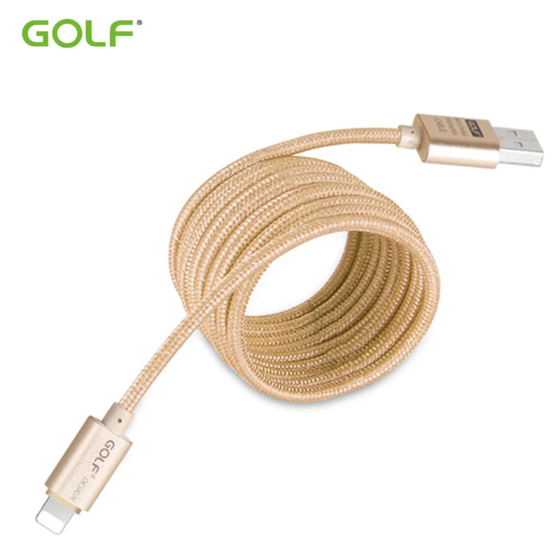 GOLF 1 м 2 м 3 м металлический Плетеный usb кабель для зарядки и синхронизации данных для iPhone 5S 6 6S 7 8 Plus X XS Max XR iPad mini 2 зарядный кабель для телефона