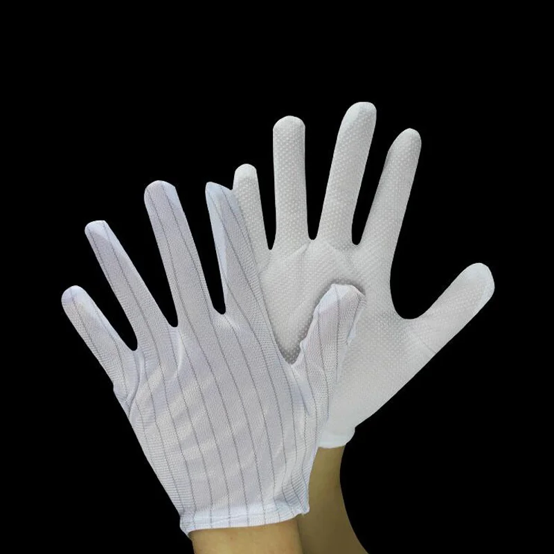 Anti-skid White Gloves ESD BGA Repair machine Soldering tools Anti-static New Polyester Glove