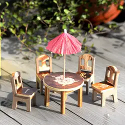 5 шт./1 компл. деревянный кукольный домик Миниатюрный пейзаж Обеденная Украшения для кухни Мебель игрушка Детский подарок стол стул