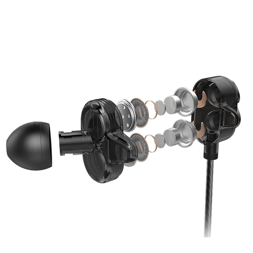 2019 Hot Dual Drive Stereo Wired Earphone In ear Headset Universal Subwoofer With 3 5mm Standard Jack For Tablet Phone