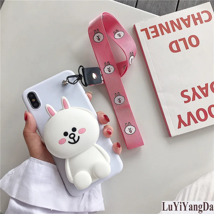Милый мультяшный чехол-кошелек на молнии для телефона Huawei P10 Plus P20 P30 Mate 9 10 20X30 Pro Lite Мягкий силиконовый чехол Coque Fundas - Цвет: Cony Wallet