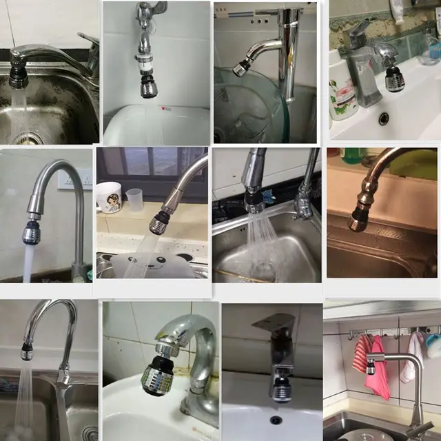 Feigo 2pcs Faucet Extender Splashproof Spray Nozzle 360 Degree