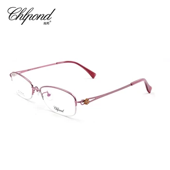 

Chlpond Luxury 100% Pure Titanium Half Rim Brand Eyeglasses Men Optical Spectacle Frame Eye Prescription Glasses Oculos 6803