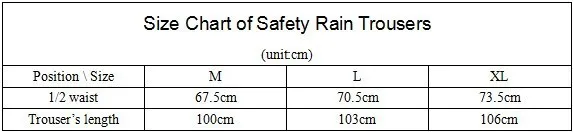 SF жилет Hi vis рабочие Дождевые Штаны для защиты от дождя рабочие штаны