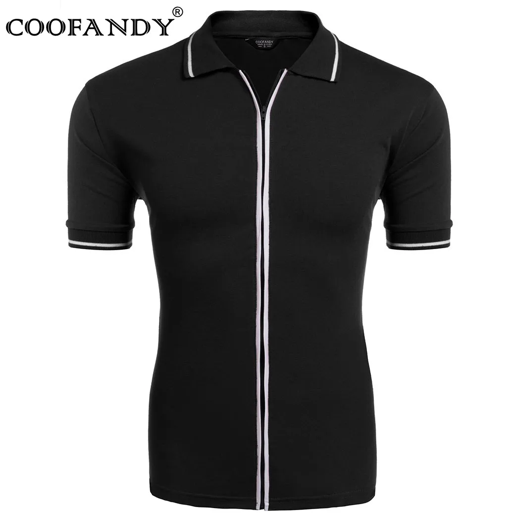 full zip up polo shirt