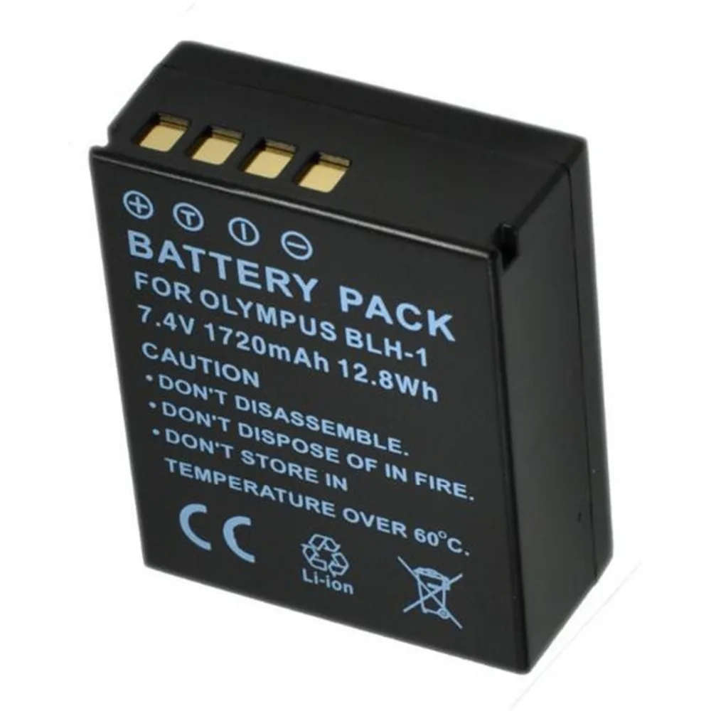1 pcs 1720mAh BLH 1 BLH1 Camera Battery for Olympus Digital Cameras EM1