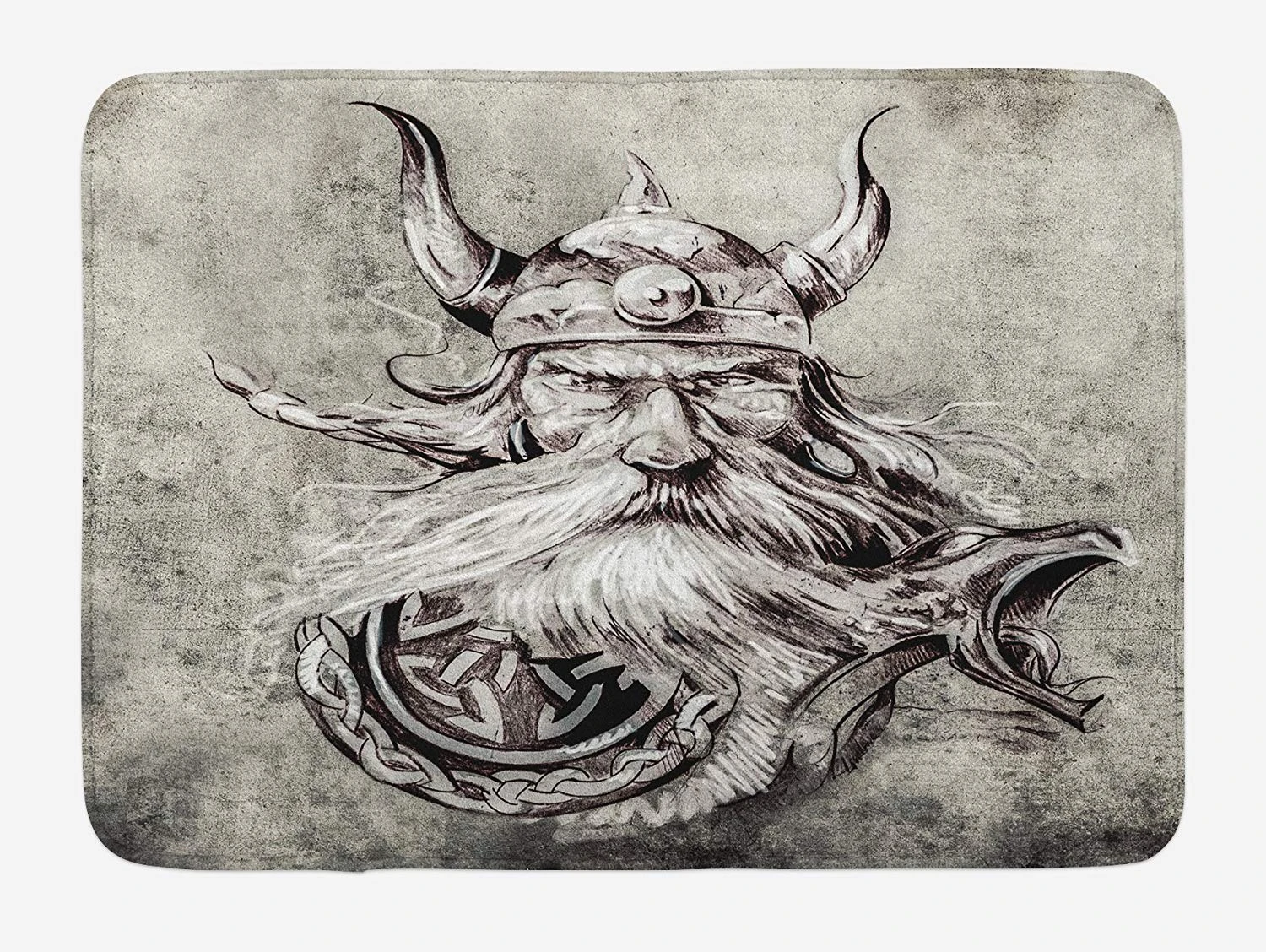 Tattoo Bath Mat Artistic Pencil Drawing Of A Brave Viking Warrior With Armour Image Adventure Plush Bathroom Decor Mat Mat Aliexpress