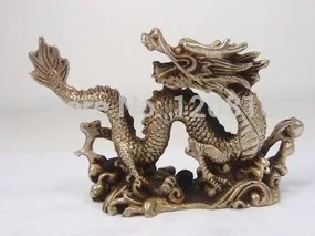 

The old Chinese superb vintage handwork copper carved dragon statue