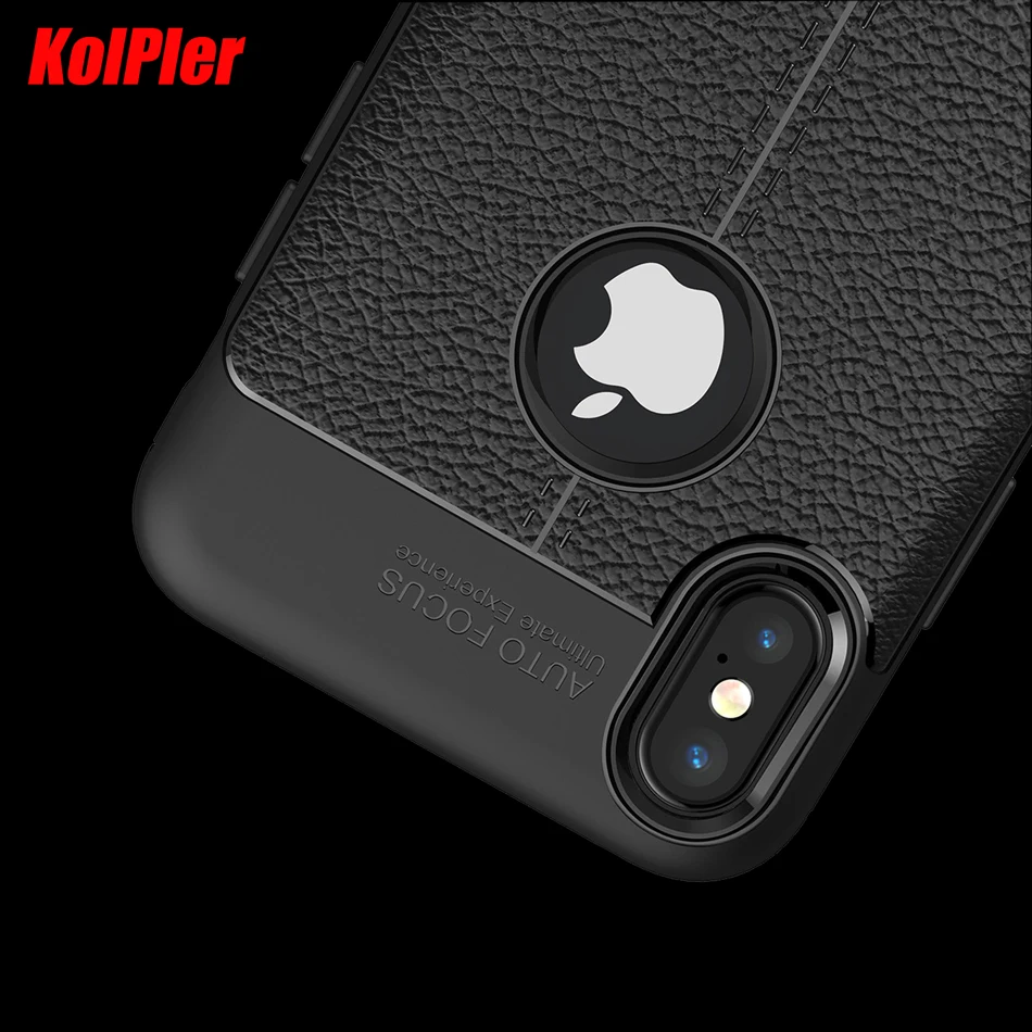 Мягкий силиконовый чехол KOLPLER для iPhone X кожаный чехлы из углеродного волокна 10