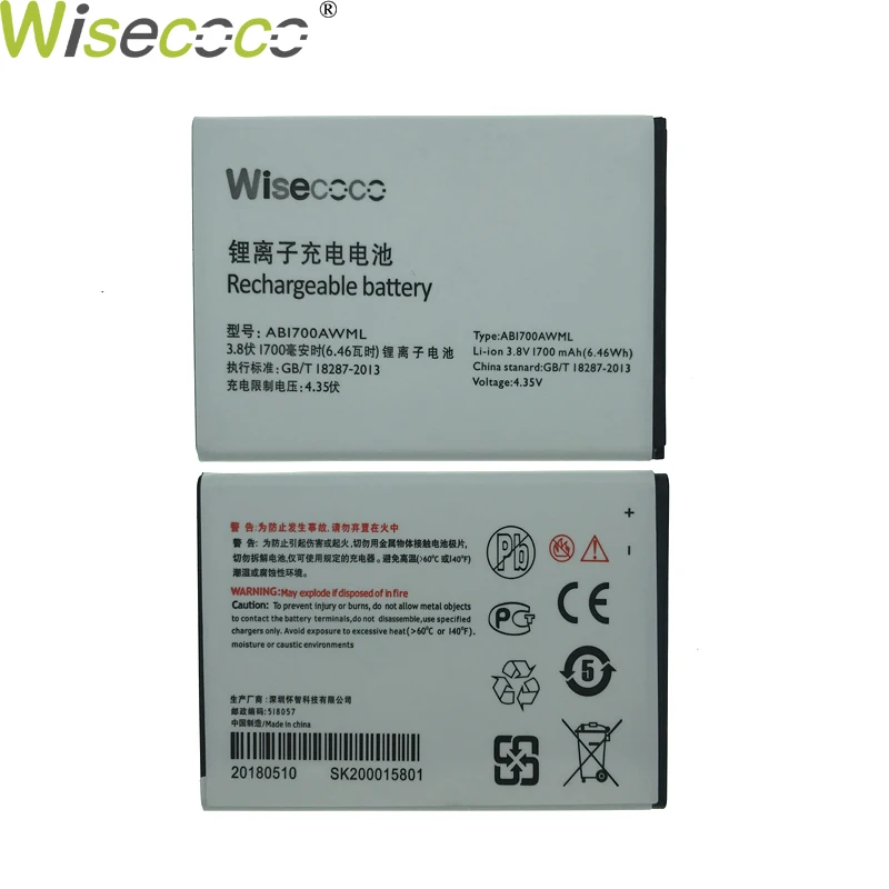 WISECOCO Высокое качество AB1700AWML батарея для Philips S388 CTS388 мобильный телефон+ номер отслеживания