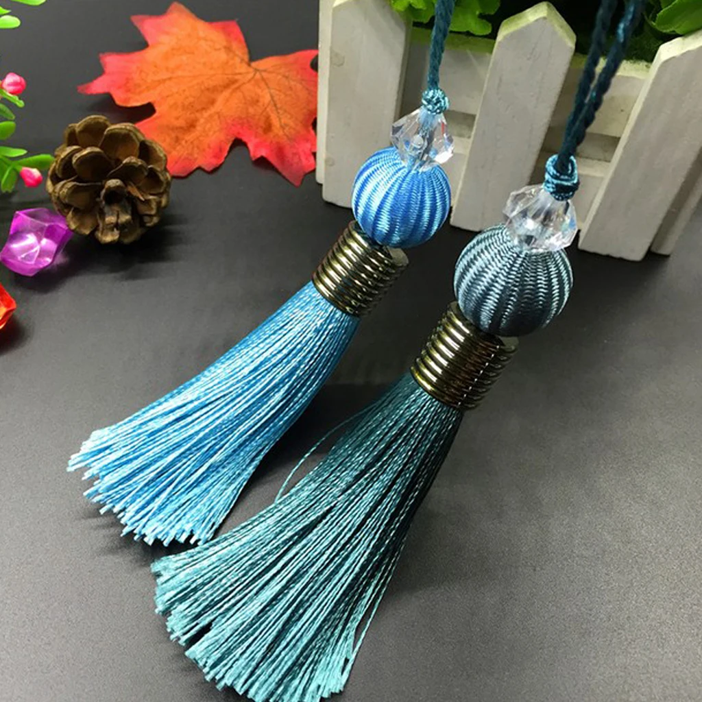 2pcs Pendant Bag Chain Key Decoration Home Decor Curtain Fashion  Long Silk Tassel DIY Window curtains Accessories