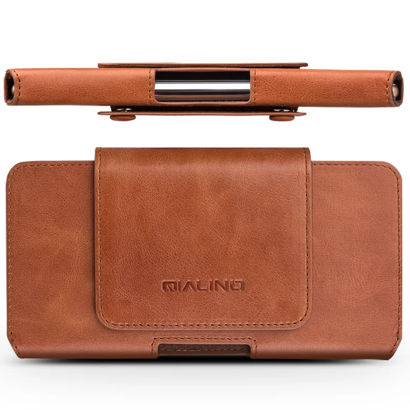 

QIALINO Business Style Genuine Leather Case for iPhone XS Luxury Pure Handmade Cover for Apple iPhone X Nostalgia Phone Pouch