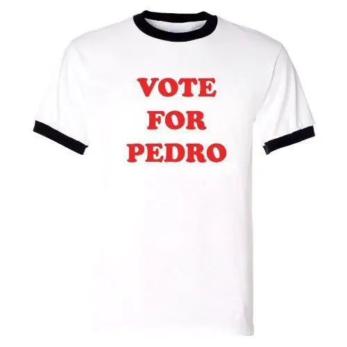 

VOTE FOR PEDRO Funny NEW ringer Men's White T Shirt Napoleon Dynamite Cool Summer Short Sleeve Euro Fashion T-Shirt Graphic Tees