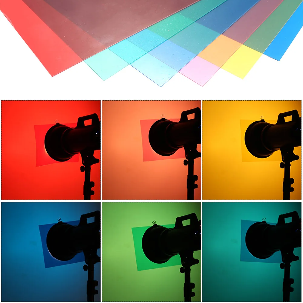 Juego de filtros de corrección de Color iluminación transparente, 6 piezas, 25x20cm, para luz de Flash (rojo/azul/Verde/cian/amarillo/Magenta)|filter mann|filter magnetlight up engagement - AliExpress