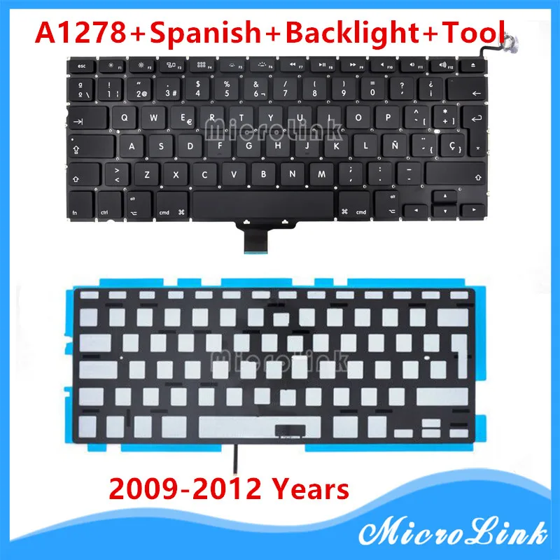 Новая клавиатура для Macbook Pro 1" A1278 SP испанская клавиатура+ Подсветка с подсветкой 2009-2012 лет A1278 Клавиатура