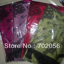 Новинка, Модный хлопковый шарф-шаль с принтом павлина и перьев 9 шт./партия, c#2445