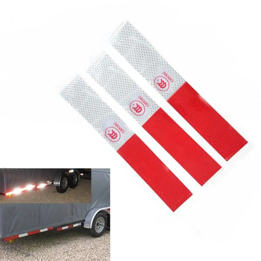 

10Pcs Useful DIY Auto Truck Safety Warning Night Reflective Strip Tape Stickers