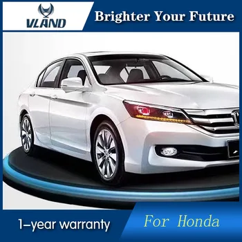 

VLAND LED Front Head Light Fit for Honda Accord Headlights 2008 2009 2010 2011 2012 Head Lamp LED Stripe Bi-Xenon Beam