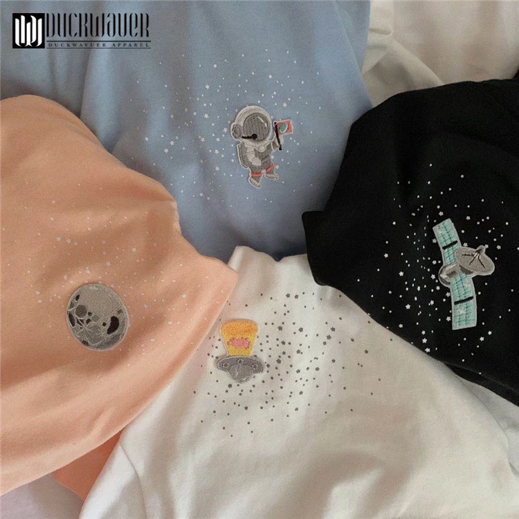 Duckwaver 2019 космическая ракета футболка графическая harajuku Женская Милая Топы femme