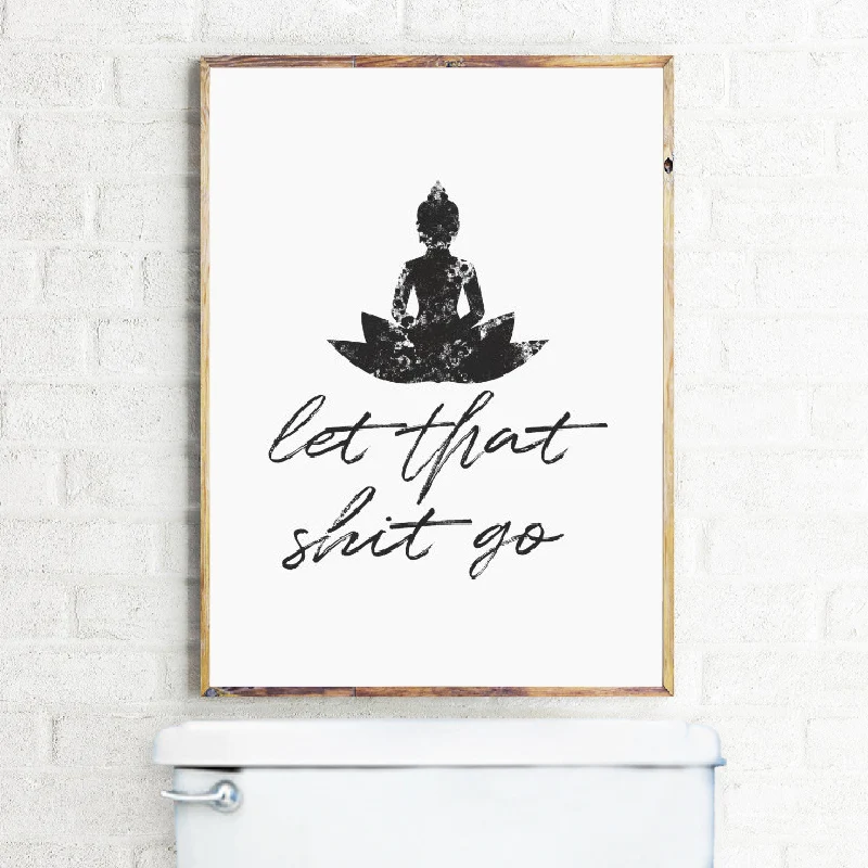 Plastic Funny Zen Let That-Shit Go Toilet Door Hanging Sign
