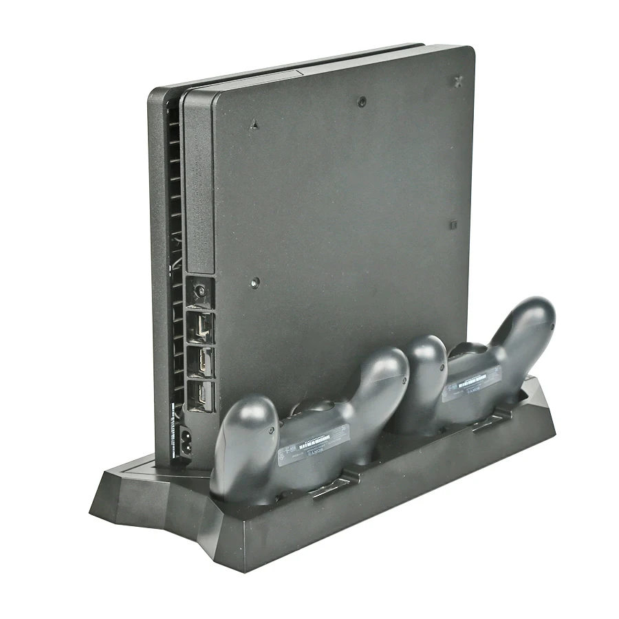 Вертикальная охлаждающая подставка для консоли PS4 Slim с зарядным устройством двух