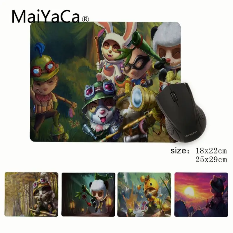 MaiYaCa League Of Legends Teemo заказной Ноутбук игровой маленький резиновый коврик для мыши ПК Компьютерная мышь коврик для ПК ноутбук