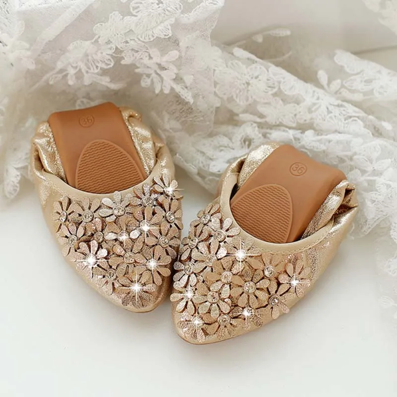 

latest arrival cow muscle flats flat shoes women flowers super comfortable ballet shoes dance egg rolls shoes rhinestone loafers