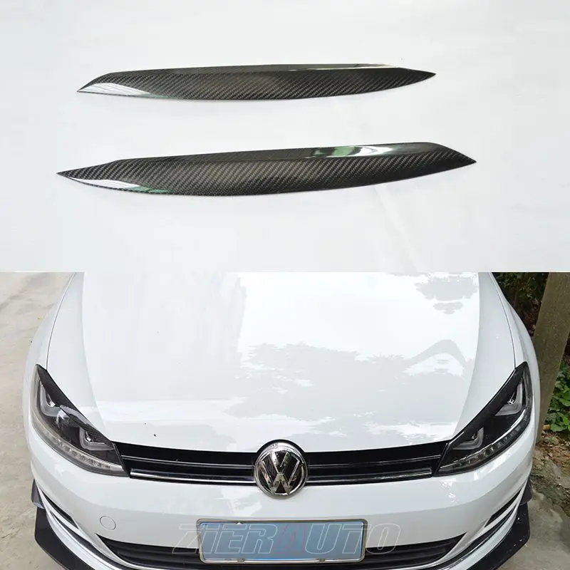 Carbon Fiber Eyelid For Volkswagen Golf Mk7 Headlights Carbon Style Sticker Eyebrow For Golf 7