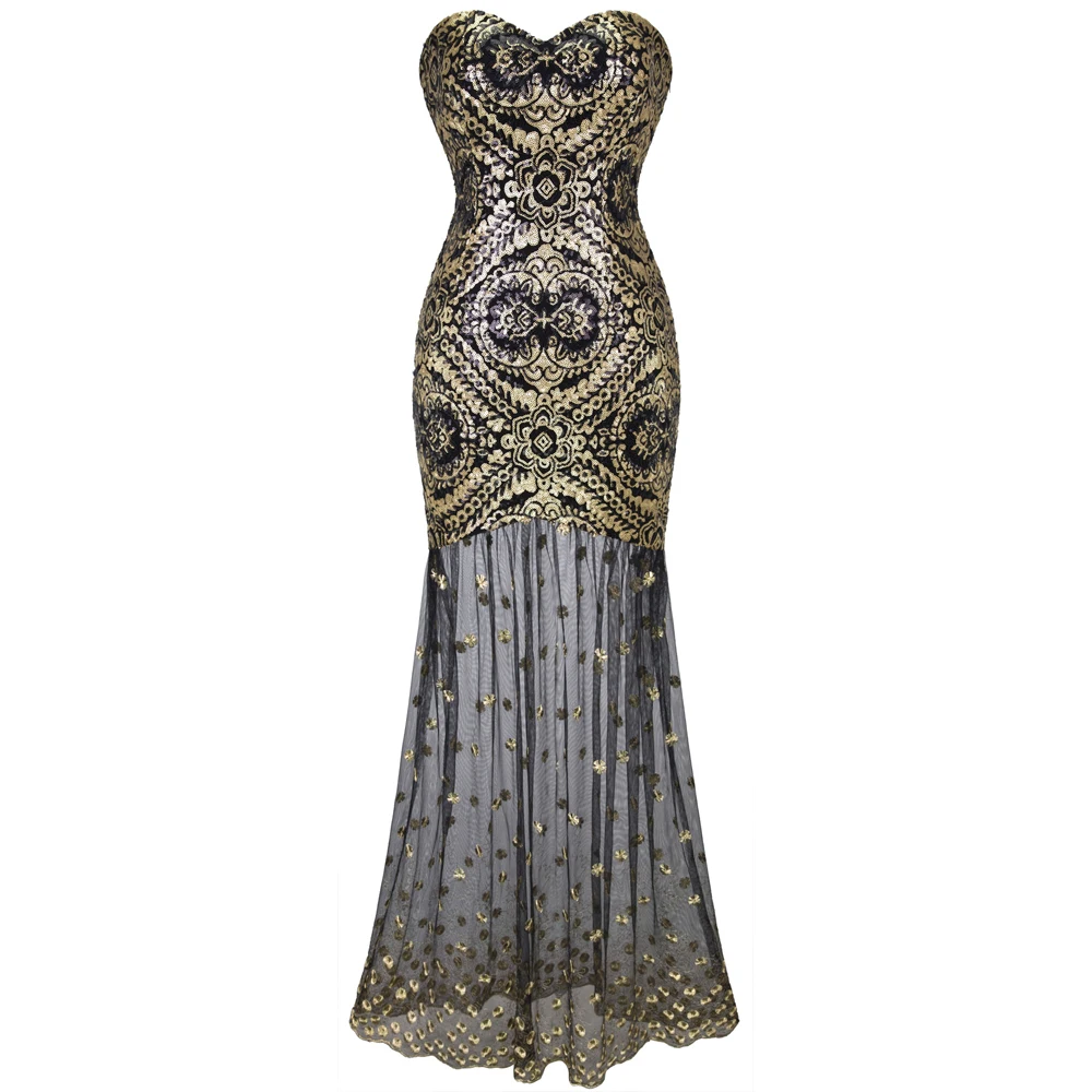 Женское коктейльное платье Angel fashions золотистое винтажное в стиле 1920 х модель