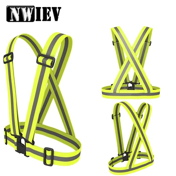 

NWIEV Reflective Night Running Cycling Safety Vest Belts For Acura Chevrolet Cruze Aveo Peugeot 307 308 Seat Leon Mazda 3 6 CX-5