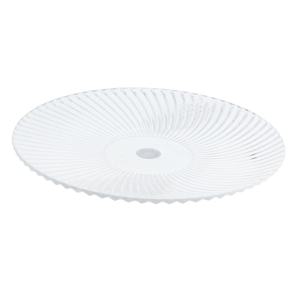 Round Clear Dish Plate Food Serving Tray Flat Fruit Platter, Made of high quality acrylic plastic, easy to clean