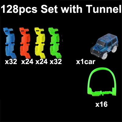 Big Size Magical Glow Racing Track Set Flexible Flash in the Dark  Railway Rack Track with LED Light Car Toys for Children 10