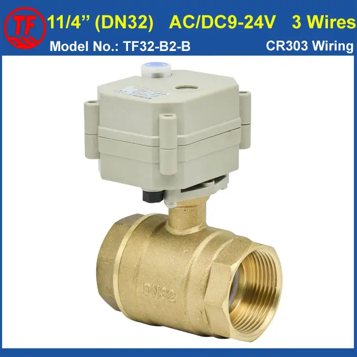 

11/4'' AC/DC9-24V 3 Wires Motorized Ball Valve, 2 Way DN32 Electric Motor Operatedl Valve With Indicator And Manual Override