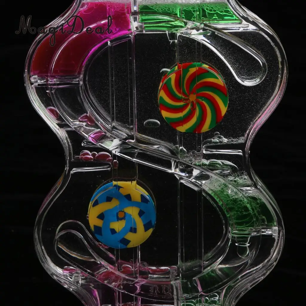 MagiDeal S Shape Floating Colored Oil Liquid Motion Visual Hourglass Timer for Home House Club Ornament Children Toy Gift