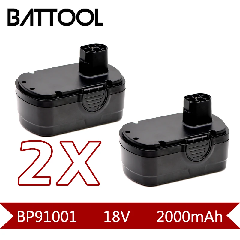 2X 18V 2000mAh Ni CD Rechargeable Battery For Earthwise Mode BP91001
