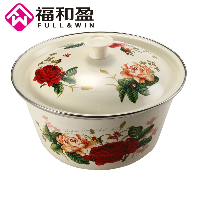 

1PCS Hot Sale Finger Bowl Large Capacity Hand pilaf bowl Multi-purpose kichen Storage Container Easy Clean Made of Enamel