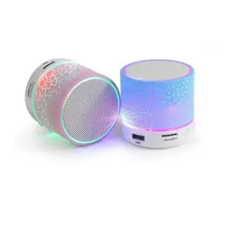 Беспроводная светодиодный светодиодная Bluetooth Колонка музыка аудио TF USB стерео сабвуфер с микрофоном