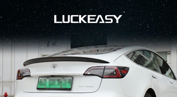 LUCKEASY автомобильный спойлер из углеродного волокна для багажника Tesla модель 3- настоящий спойлер из углеродного волокна для багажника крыло