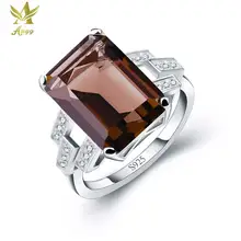 ANGG 5.9ct S925 Sterling Silver Ring for Women Wedding & Engagement Jewelry Prong Setting Square Cocktail Rings