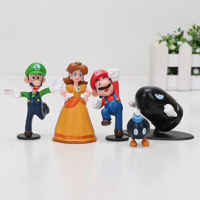 Супер Марио Bros Фигура Йоши Персик Принцесса Waluigi Bowser ромашка Goomba Koopa фигурка мини ПВХ фигурка игрушки