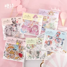 40 pcs/pack Sweet Neighbor Girl Bullet Journal Decorative Stationery Stickers Scrapbooking DIY Diary Album Stick Label