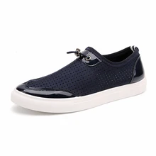 New Summer Men Fashion Leisure Shoes Breathable Stretch Fabric Slip On Style Flat With Rubber Sole Male Casual Shoes